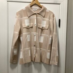 Sioni geometric Snap Front Sweater Jacket